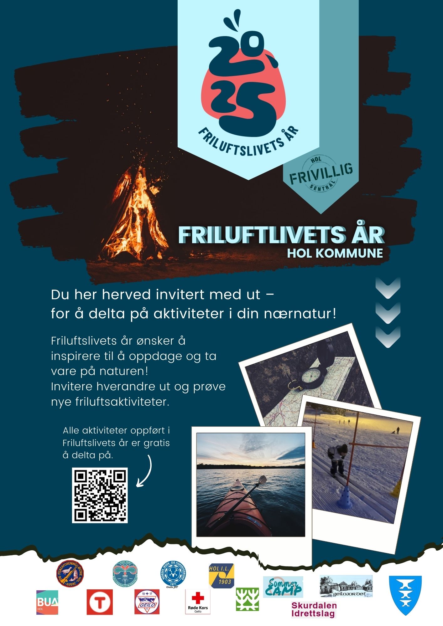 Du er invitert med på aktiviteter i din nærnatur Det viktigste med Friluftslivets år er å inspirere flere til å bruke turområder og bli kjent med varige friluftslivsaktiviteter samtidig som vi t