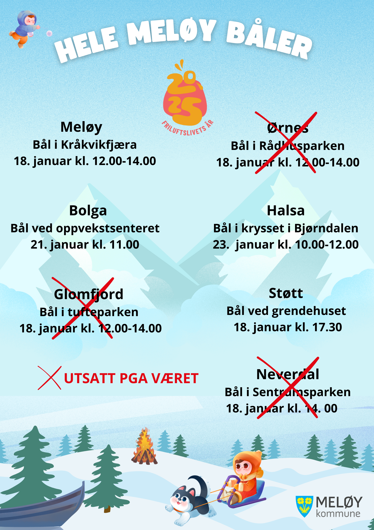 Hele Meløy båler avlysninger