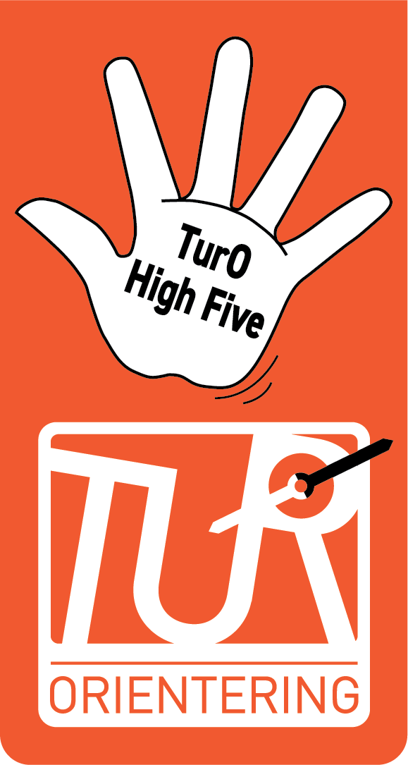 Turorientering logo High Five Hvit stående