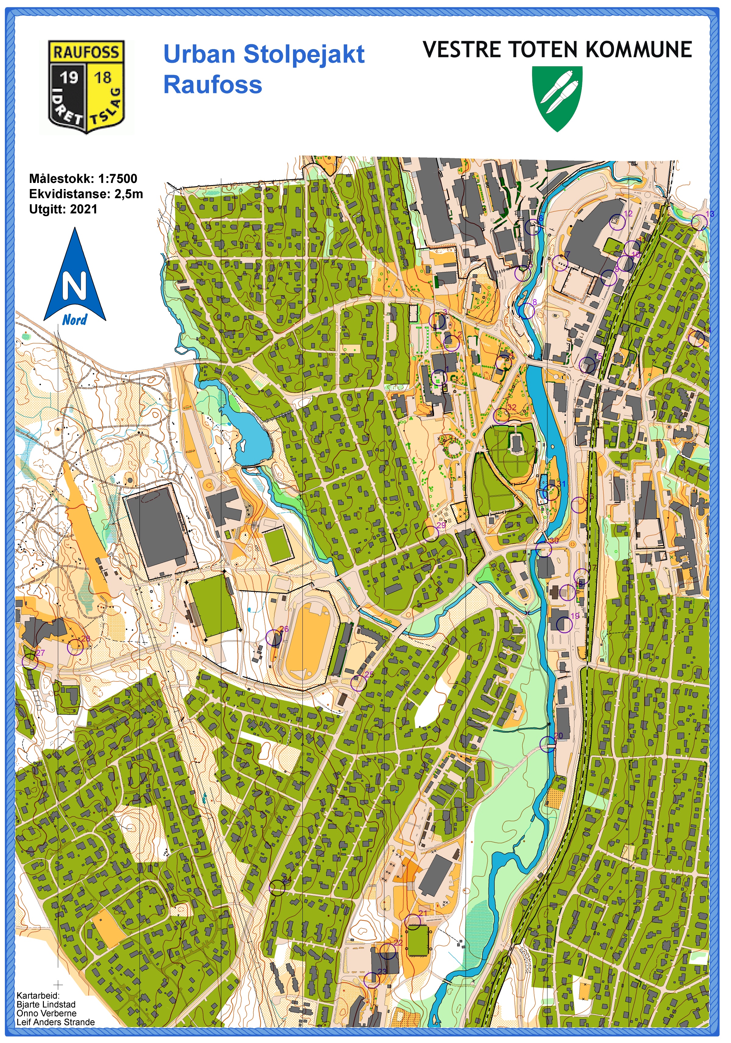 Urban stolpejakt Raufoss stolpeløype v4